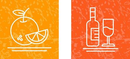 Orange and White Wine Icon vector