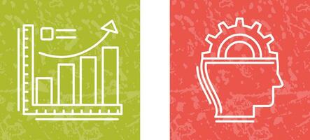 Growth Chart and Machine Learning Icon vector