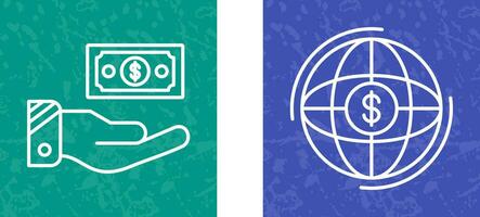 Money and Globe Icon vector