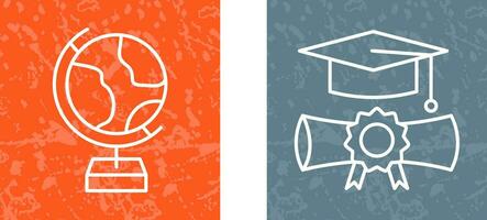 Globe and Graduation Icon vector