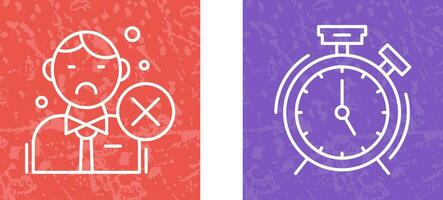 Rejected and Alarm Clock Icon vector