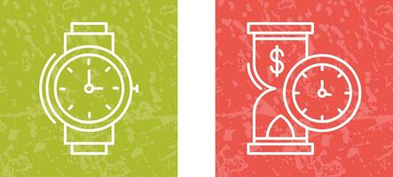 Wrist Watch and Time is Money Icon vector