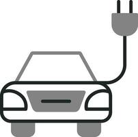 icono de vector de coche eléctrico