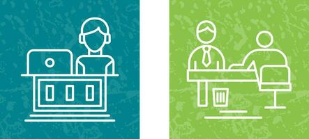 Employee and Evaluating work Icon vector