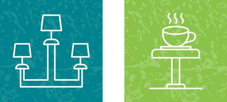 Lamp and Coffee Table Icon vector