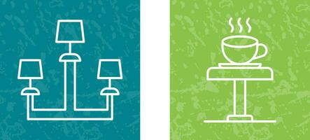 Lamp and Coffee Table Icon vector