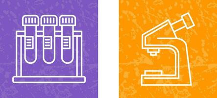 Test Tube and Microscope Icon vector