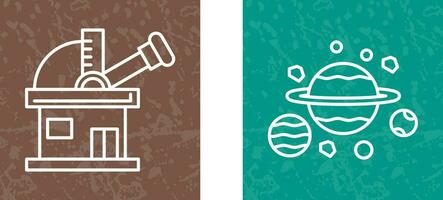 observatory and planets Icon vector