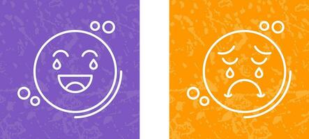 Loughing and Unhappy Icon vector