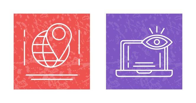 Map and Monitoring Icon vector