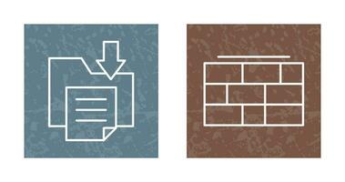 File Storage and Brick wall Icon vector