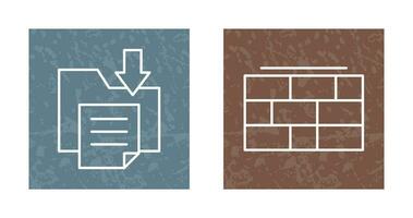 File Storage and Brick wall Icon vector