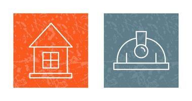 House and Helmet Icon vector