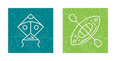 Kite and Kayak Icon vector