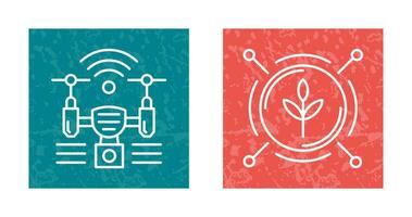 Analytics and Drone Icon vector