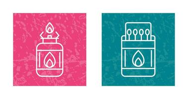 Camping Gas and Matches Icon vector