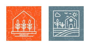 Farm House and Nature Icon vector