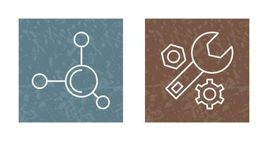 Molecule and Wrench Icon vector