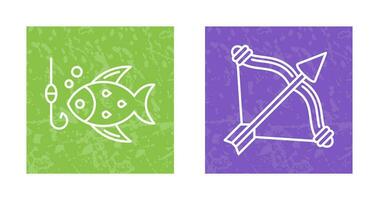 Bow and Fishing Icon vector