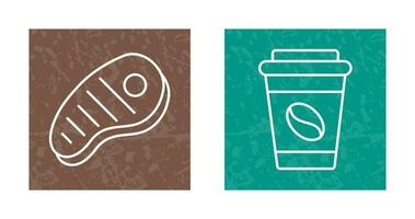 Meat and Coffee Icon vector