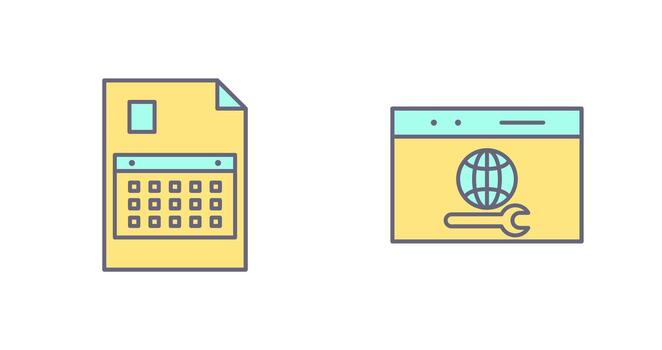 content planning and web support  Icon vector