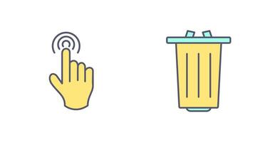 danger of hand press and garbage Icon vector