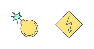 danger of explosion and high voltages  Icon vector