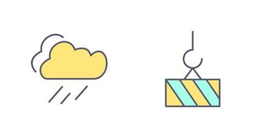 rain and heavy machinery  Icon vector