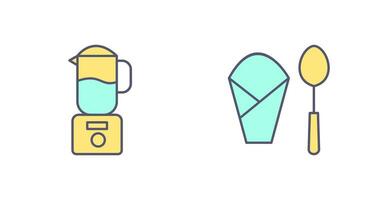 blender and spoon  Icon vector