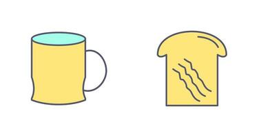 toast and coffee cup  Icon vector