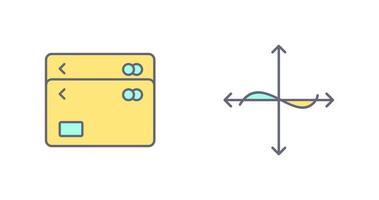 multiple cards and graph  Icon vector