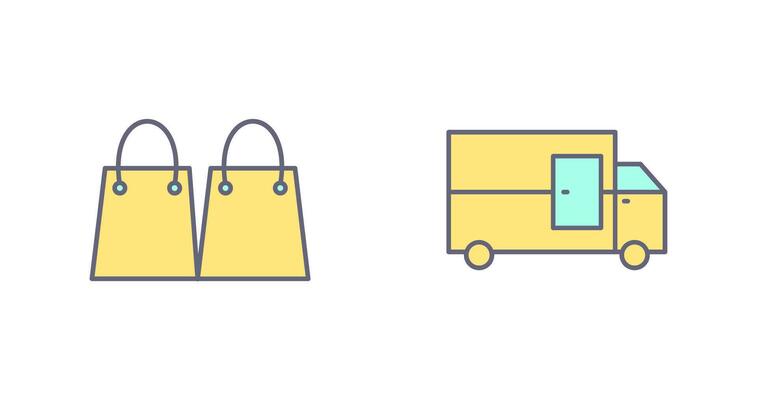 shipment and shopping bag Icon