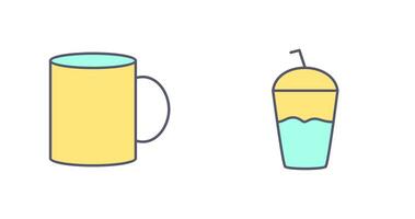 Coffee mug and Frappe Icon vector