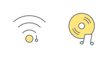 wifi sign and music cd  Icon vector