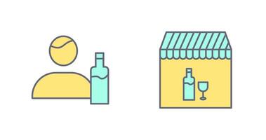 man drink and Cafe bar Icon vector