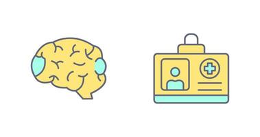 Brain and Card Icon vector