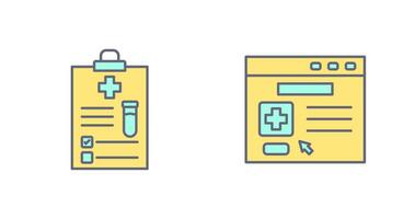 Medical Report and Browser Icon vector