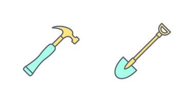 Shovel and Nail Icon vector