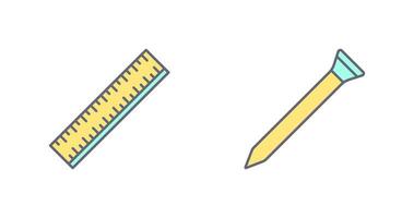 Ruler and Nail Icon vector