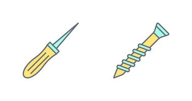 Awl and Screw Icon vector