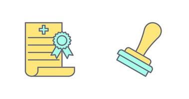 Death Certificate and Stamp Icon vector