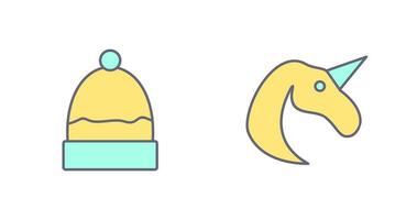 Warm Cap and Unicorn Icon vector