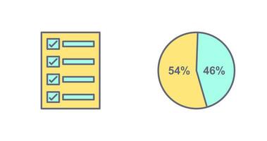 Filling Ballot Paper and diagram Icon vector