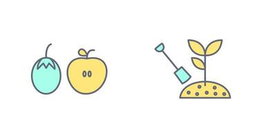 Fruits and Vegetables and Plantation Icon vector