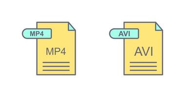 MP4 and AVI  Icon vector