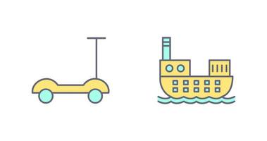 Scootie and Cargo Ship Icon vector