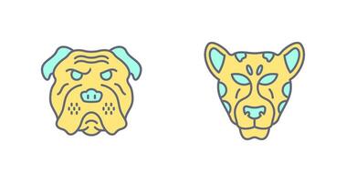 Bulldog and leopard Icon vector