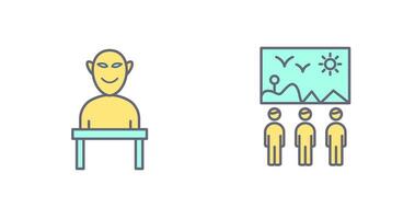 Human Sculpture and Viewing Icon vector