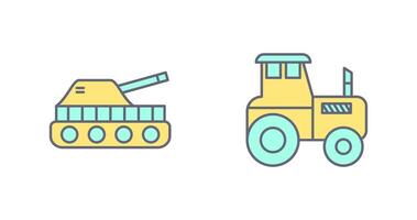 Tank and Tractor Icon vector