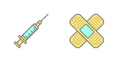 Syringe and Bandages Icon vector